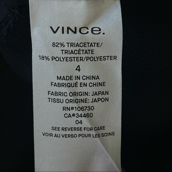 Vince. navy blue rolled hem pants 82% triacetate 18% polyester dress pants sz 4 - Picture 8 of 13